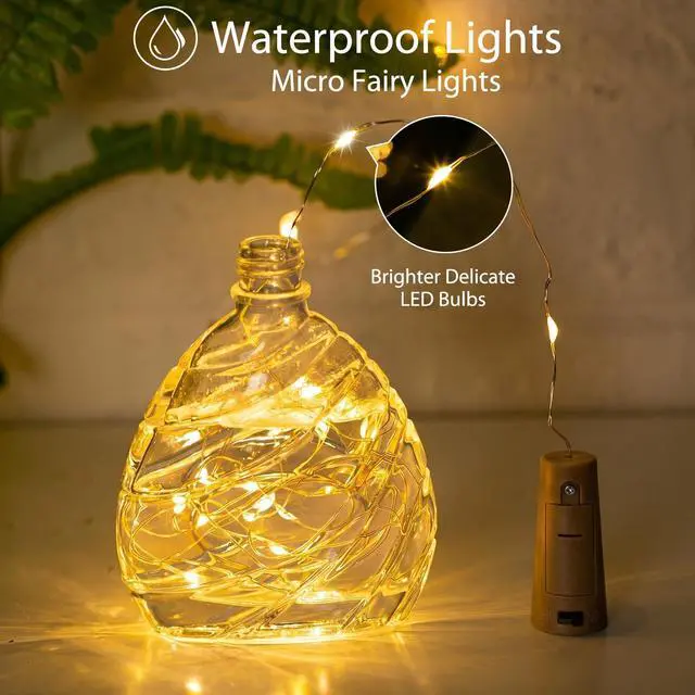 Alt view image 6 of 7 - 10 Pack 7ft Battery Operated Wine Bottle Lights with Cork