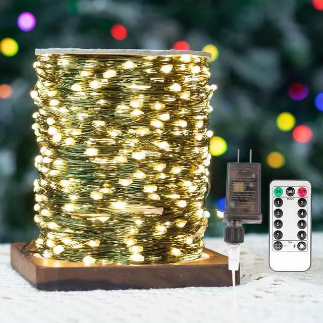 Main image of 100FT 300LEDs Fairy Lights Plug in,Green Wire,Warm White