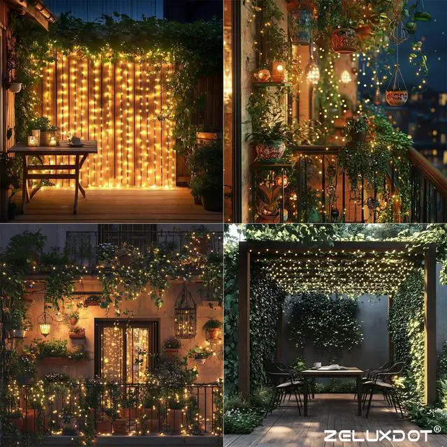 Alt view image 6 of 7 - 100FT 300LEDs Fairy Lights Plug in,Green Wire,Warm White
