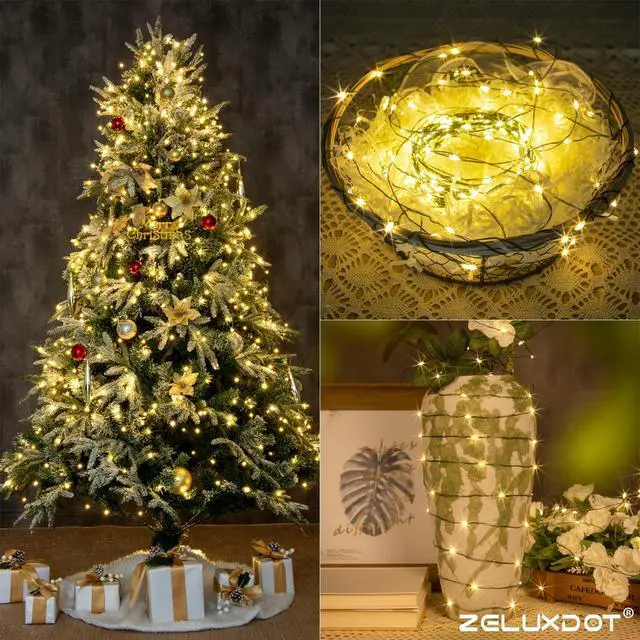 Alt view image 7 of 7 - 100FT 300LEDs Fairy Lights Plug in,Green Wire,Warm White