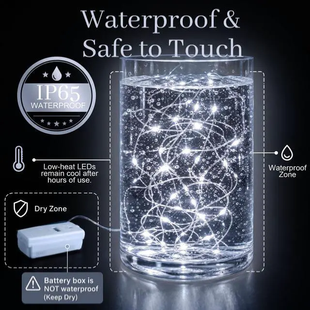 Alt view image 6 of 7 - 30 Pack Fairy Lights Battery Operated, 7 FT 20 LED String Lights