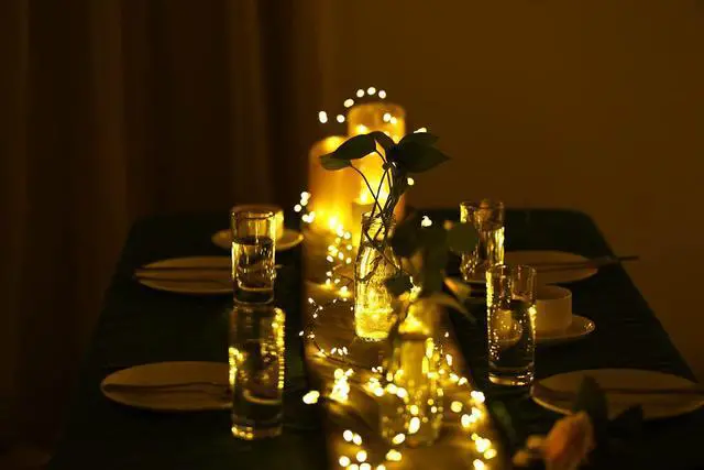 Alt view image 3 of 6 - 6feet 120 LED Starry Lights, Battery Operated Waterproof Dark Green Copper Wire Fairy Light String Light for Garland, Wreath, Patio, Garden, Wedding, Party, Xmas