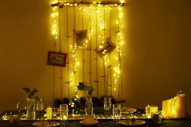Alt view image 6 of 6 - 6feet 120 LED Starry Lights, Battery Operated Waterproof Dark Green Copper Wire Fairy Light String Light for Garland, Wreath, Patio, Garden, Wedding, Party, Xmas