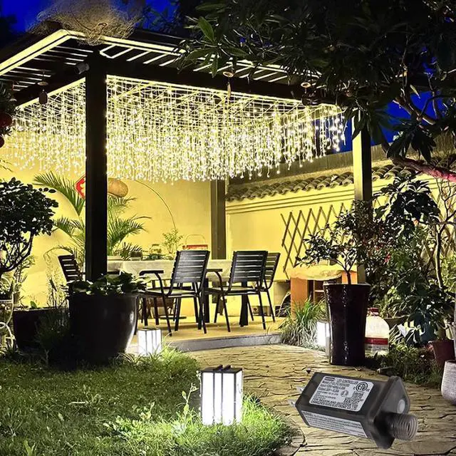 Alt view image 2 of 7 - Icicle Lights Outdoor, 32.8 FT 400 LED 8 Modes Christmas String Fairy Lights with 80 Drops, Twinkle Waterproof Connectable for Roof Balcony Business Park Decor, Warm White, 10M