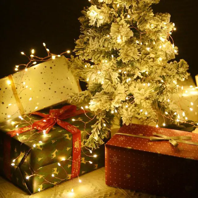 Alt view image 4 of 7 - 300 LED Fairy Lights with Remote, Warm White, 8 Modes, Plug in, Waterproof, Christmas Decoration, 10ft