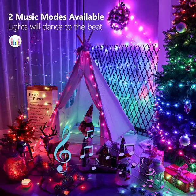 Alt view image 3 of 7 - Color Changing Fairy String Lights 66ft 200 LED for Xmas Halloween