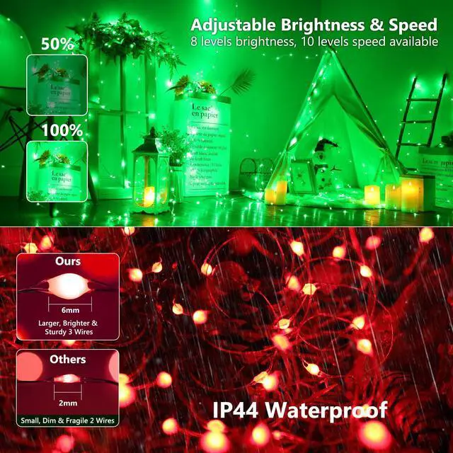Alt view image 6 of 7 - Color Changing Fairy String Lights 66ft 200 LED for Xmas Halloween