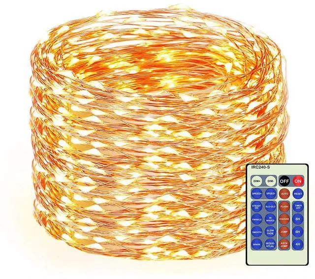 Main image of 300Led 99FT Copper Wire Christmas Fairy String Lights Dimmable with Remote Control Starry Lights with UL Cerficated Decorative for Party Wedding Bedroom Yard Christmas Tree Warm White