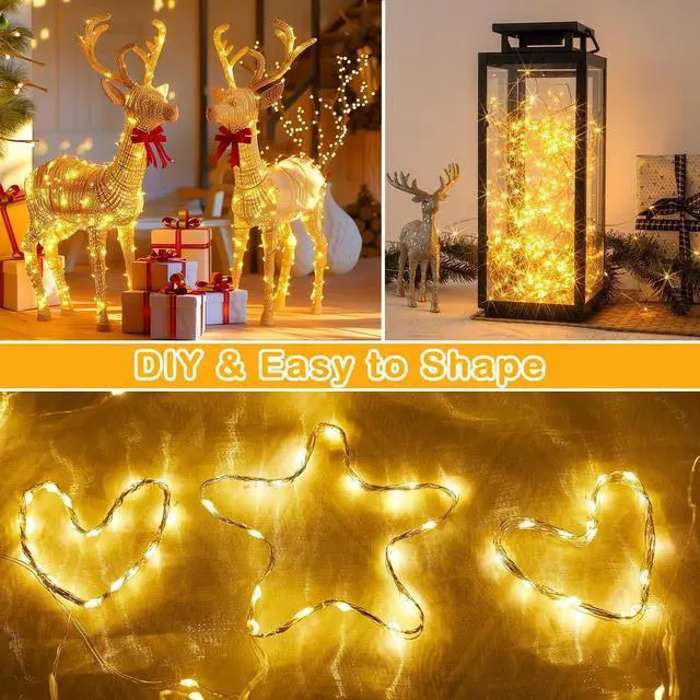 Alt view image 3 of 7 - 300Led 99FT Copper Wire Christmas Fairy String Lights Dimmable with Remote Control Starry Lights with UL Cerficated Decorative for Party Wedding Bedroom Yard Christmas Tree Warm White