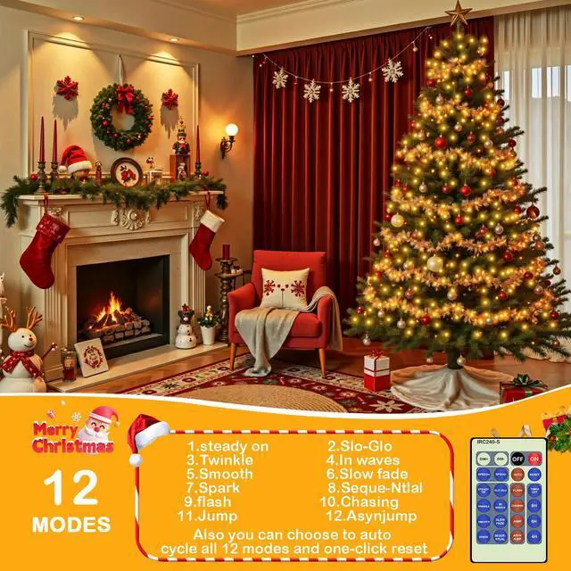 Alt view image 4 of 7 - 300Led 99FT Copper Wire Christmas Fairy String Lights Dimmable with Remote Control Starry Lights with UL Cerficated Decorative for Party Wedding Bedroom Yard Christmas Tree Warm White