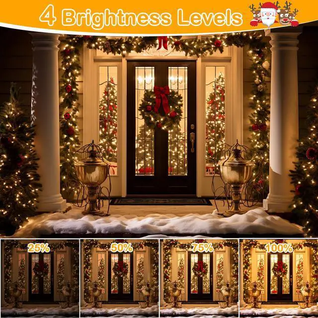 Alt view image 5 of 7 - 300Led 99FT Copper Wire Christmas Fairy String Lights Dimmable with Remote Control Starry Lights with UL Cerficated Decorative for Party Wedding Bedroom Yard Christmas Tree Warm White