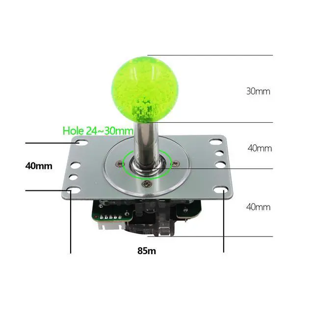 Alt view image 2 of 5 - Arcade LED Joystick SANWA Style Fight Game Joystick LED Stick Retro Joy Circular Octagonal Limiter for Retro Pie Raspberry Pi MAME JAMMA