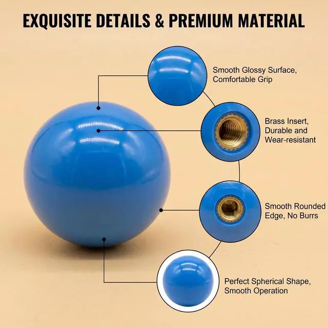 Alt view image 7 of 7 - 2Pcs 35mm Joystick Ball Top ABS Metal Threaded Knob Replacement Arcade Game Controller Sticks Handle Rocker Round Head(Red+Blue)
