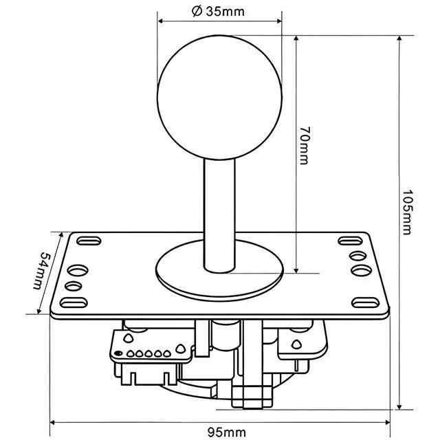 Alt view image 2 of 7 - JLF-TP-8YT Arcade Joystick (Red Ball Top) - Premium, High Precision, Responsive Controls, Multi-Platform Compatible - Ideal for Gaming Enthusiasts, for Arcade Jamma Game 4 & 8 Way Adjustable