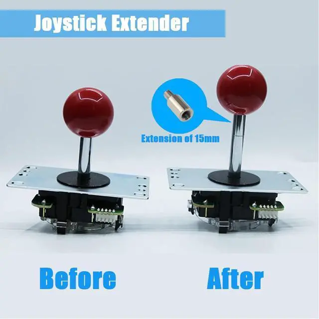 Alt view image 3 of 6 - Arcade Game Joystick Extender 4 Pcs 15mm Arcade Cabinet Control Accessories, Make the Arcade Joystick Longer, for Retro Arcade US Balltop Joysticks