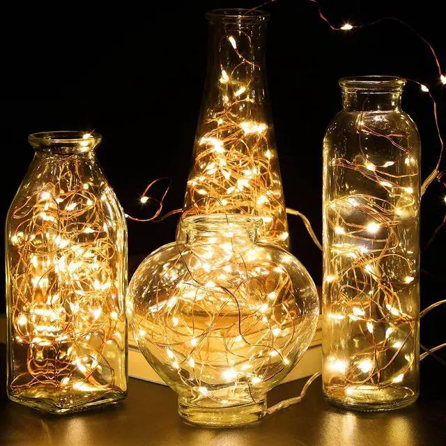 Alt view image 4 of 7 - 4 Pack 16.4 Feet 50 LED Fairy Lights, Battery-Operated, Warm White