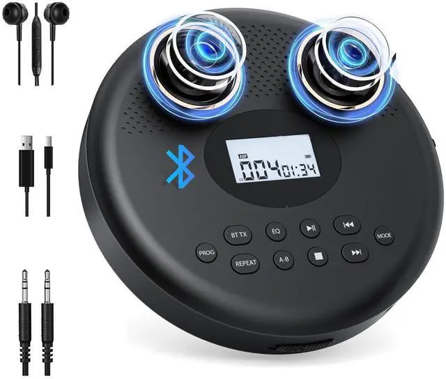 Main image of Portable CD Player Rechargeable with Bluetooth, Speakers for Home