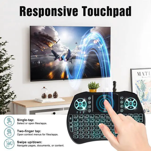 Alt view image 3 of 6 - A8 Mini Keyboard with Touchpad,2.4G+BT,7-Color Backlight