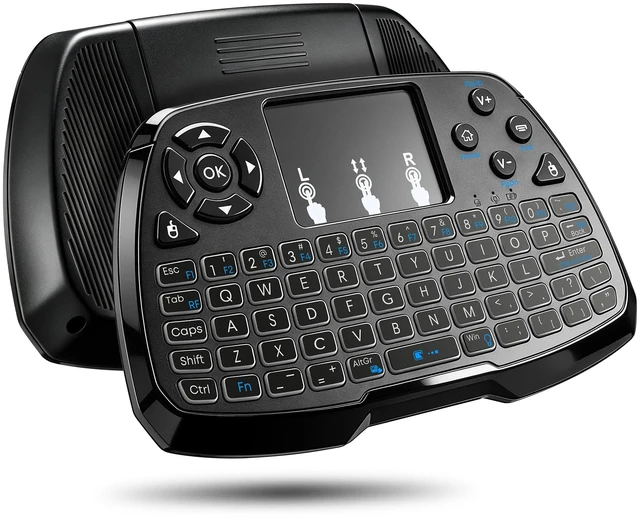 Main image of A3 Handheld Mini Wireless Keyboard with Touchpad, 2.4G/BT & Media Keys | Backlit, Rechargeable Li-ion Battery, Compatible with TV Box, Smart TV, Xbox, PC, Android, Windows, Linux