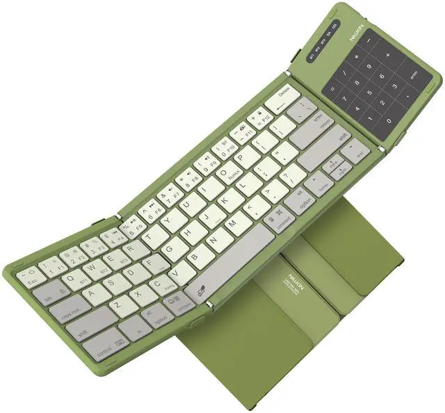 Main image of Foldable Bluetooth Keyboard with Touchpad & Number Pad, Green