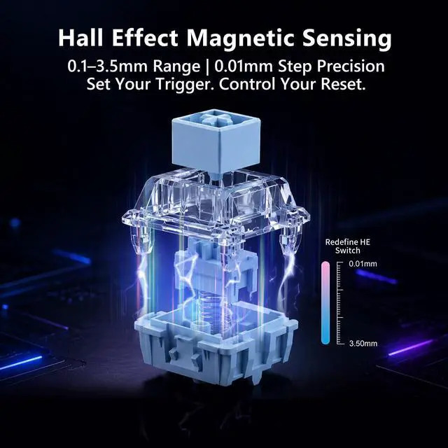Alt view image 2 of 7 - AK820 V2 8KHz Magnetic Mechanical Keyboard Bingyu Hall Effect Rapid Trigger