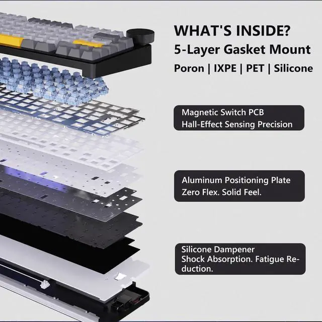 Alt view image 5 of 7 - AK820 V2 8KHz Magnetic Mechanical Keyboard Bingyu Hall Effect Rapid Trigger