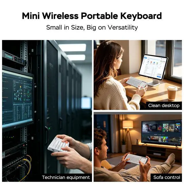 Alt view image 2 of 7 - K809 Mini Keyboard with Touchpad, High-End Aluminum Alloy Frame,2.4G+BT