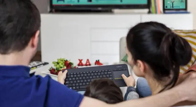 Alt view image 7 of 7 - Wireless Touch K400 Plus With 3.5-inch Multi-Touch Touchpad, Quiet Keys, 33 ft. Range, Plug-and-Play