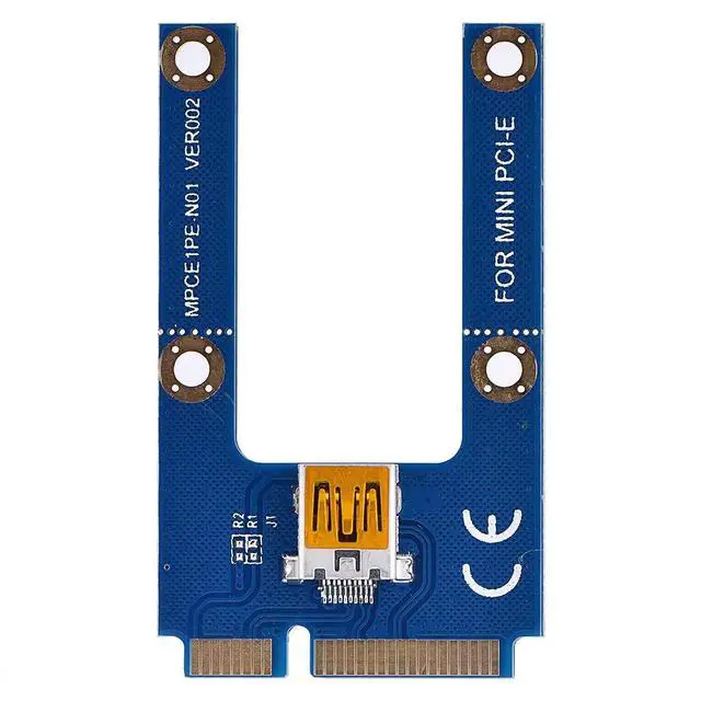 Alt view image 5 of 7 - Mini PCI-E to PCI Express 16x Extender, Riser Adapter with SATA Power Cord for Video Card Mining, USB, Linux, Personal Computer, Laptop