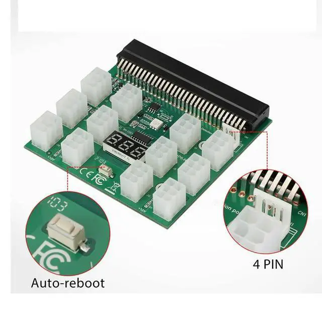 Alt view image 3 of 7 - 1Pcs 6PIN 1200W Server Power Supply Breakout Board for HP DPS-1200QB A PSU GPU Mining