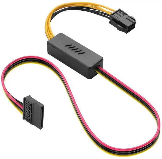 Main image of 6 Pin ATX PSU to SATA IDE Hard Drive Power Supply Cable ATX 6-Pin Female to SATA Female Extension Cable with Step-Down Voltage Regulator (1 to 1)