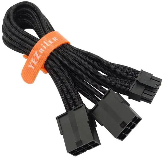 Main image of 12 Pin GPU Cable, Dual PCIe 8 Pin Female to Mini 12 Pin GPU Power Adapter Sleeved for Graphics Card 9.5-inch(24cm)