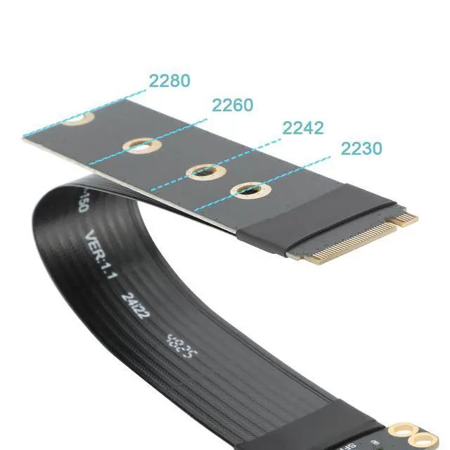 Alt view image 3 of 5 - M.2 NVME Pcie to OCuLink SFF-8612 Adapter, PCIe 4.0 x4 64Gbps to OCuLink SFF-8611 4i Host Adapter for eGPU GPU and M.2 NGFF SSD 2230 2242 2260 2280 (5.9inch)