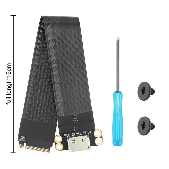 Alt view image 5 of 5 - M.2 NVME Pcie to OCuLink SFF-8612 Adapter, PCIe 4.0 x4 64Gbps to OCuLink SFF-8611 4i Host Adapter for eGPU GPU and M.2 NGFF SSD 2230 2242 2260 2280 (5.9inch)
