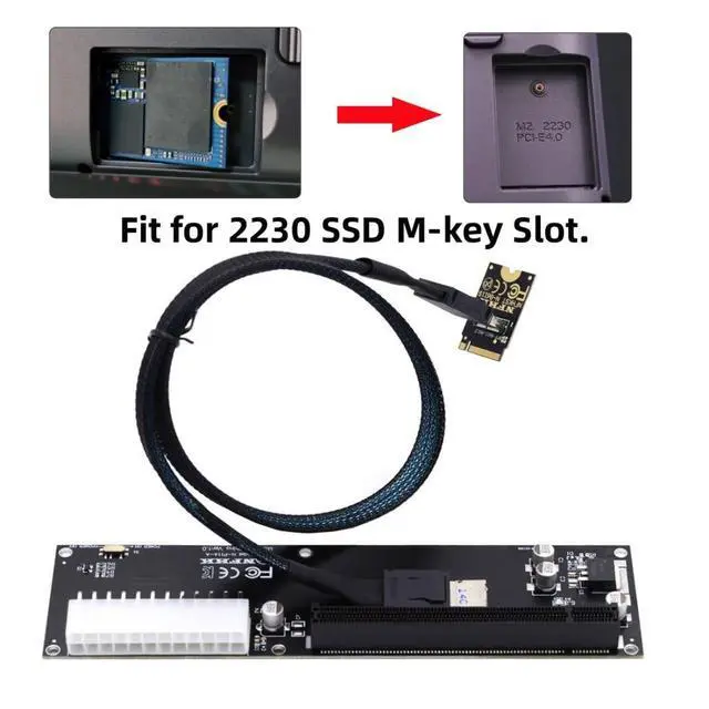 Alt view image 2 of 6 - Oculink SFF-8612 to PCI-E 3.0/4.0 M.2 M-Key to SFF-8611 Host Adapter for eGPU/GPD Win Max2 External Graphics Card & SSD