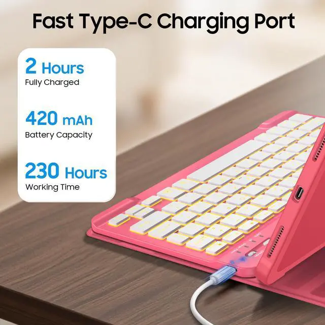 Alt view image 5 of 7 - Keyboard Case for iPad (A16) 11th Gen 11-inch, iPad 10th Gen 10.9"