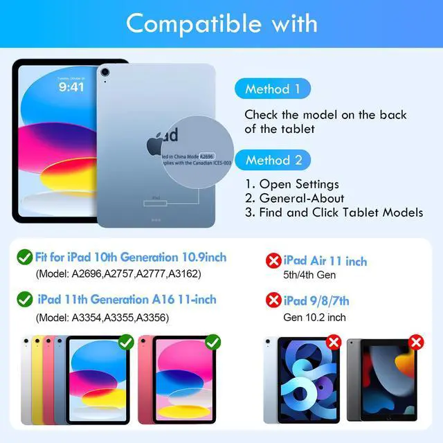 Alt view image 2 of 7 - Case Keyboard for 11 inch iPad 11th (A16, 2025) / 10th Generation,Mouse and Detachable Wireless 7 Color Rainbow Backlight Magnetic Keyboard,Premium PU Leather Cover with Auto Sleep/Wake,Dark Green