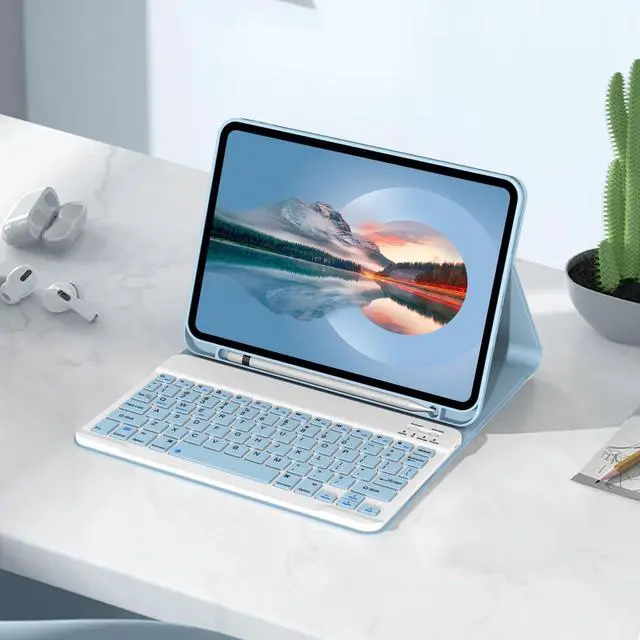 Alt view image 6 of 7 - Keyboard Case with Pencil Holder for iPad 11th Generation (A16), 10th Gen