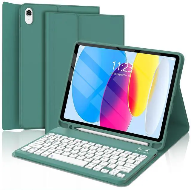Main image of for iPad A16 11th/10th Gen Case with Keyboard(2025/2022),Green