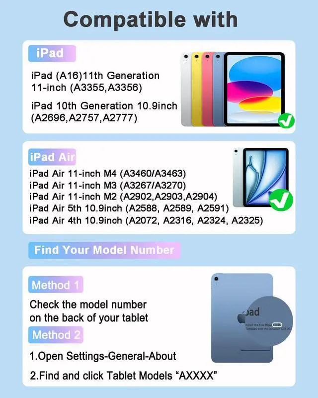 Alt view image 2 of 7 - Case with Keyboard Mouse for iPad A16 11th/10th Generation Air 11