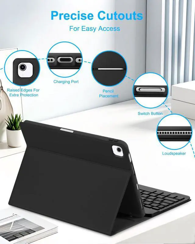 Alt view image 3 of 7 - Case with Keyboard Mouse for iPad A16 11th/10th Generation Air 11