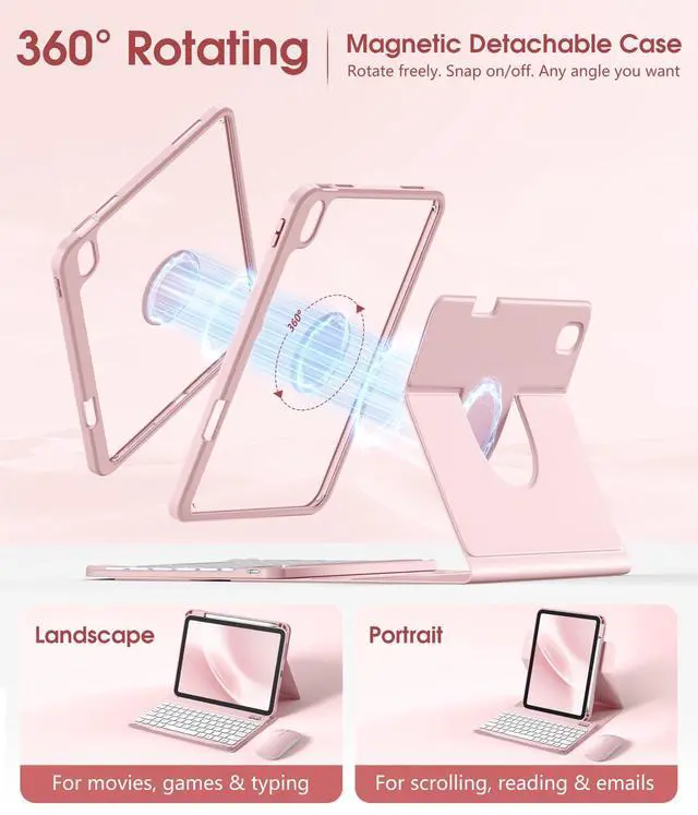 Alt view image 3 of 7 - for iPad A16 11th/10th Generation Case with Keyboard & Mouse Hybrid