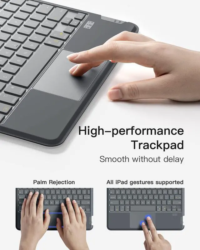 Alt view image 5 of 6 - for iPad Air 11/Pro 11Inch Case with Keyboard, Magnetic Detachable