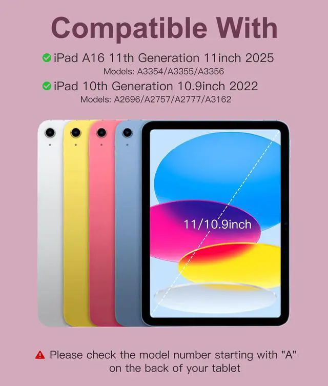 Alt view image 2 of 7 - for iPad A16 11th 10th Generation Case with Keyboard - Wireless