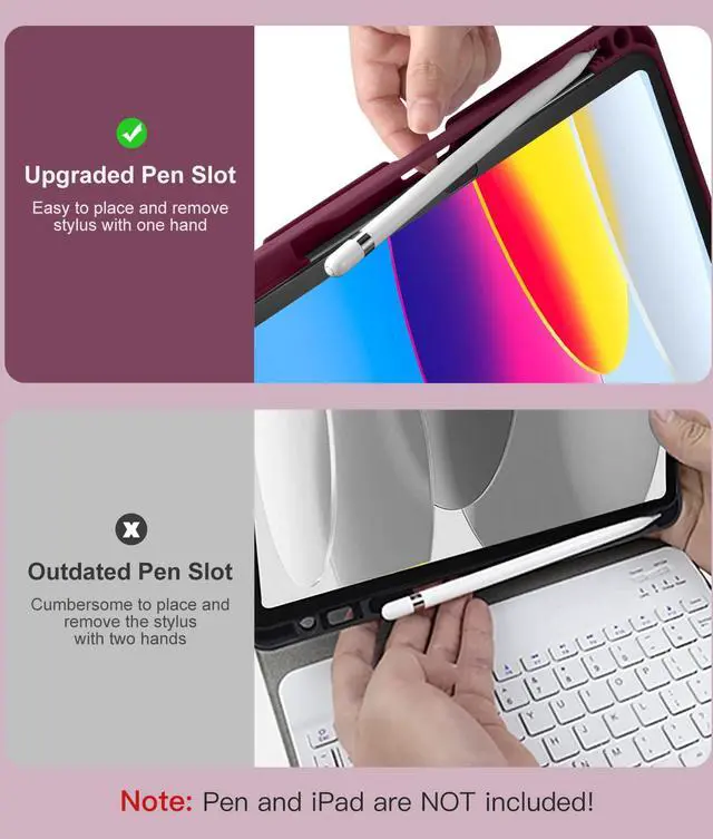 Alt view image 6 of 7 - for iPad A16 11th 10th Generation Case with Keyboard - Wireless