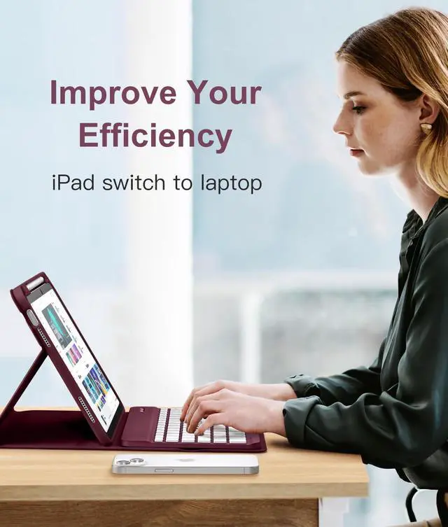 Alt view image 7 of 7 - for iPad A16 11th 10th Generation Case with Keyboard - Wireless