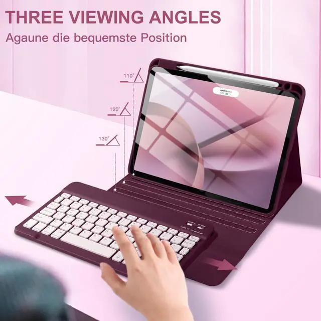 Alt view image 6 of 7 - for iPad Air 11 Inch & Air 5th 4th Generation Case with Keyboard