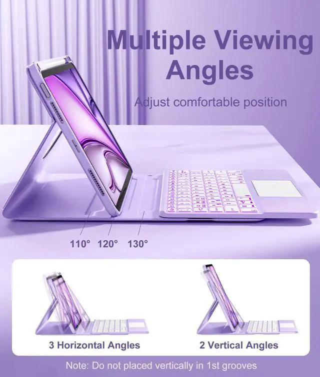 Alt view image 6 of 7 - for iPad Air 11-inch & Air 5/4th Generation Case with Keyboard - 360