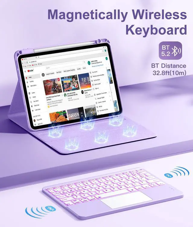 Alt view image 7 of 7 - for iPad Air 11-inch & Air 5/4th Generation Case with Keyboard - 360