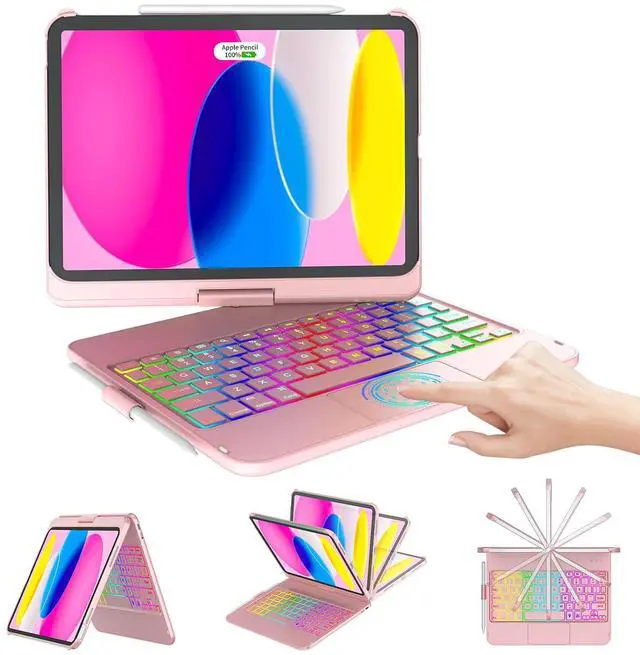 Main image of for ipad A16 11th 10th Generation Case with Keyboard, 360° Swivel